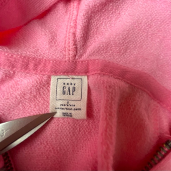 BabyGap Toddler Girls Pink Zip-up Logo Hoodie Size 2 - Picture 4 of 6